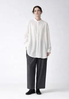 mizuiro ind ドビーストライプスタンドカラーシャツ