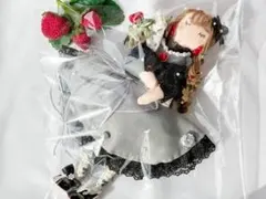 プリンセスドール　グレーと黒のドレス人形　ハンドメイド　54-2