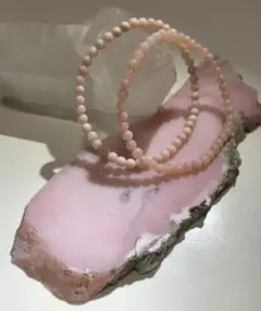 天然❣️ピンクオパール　ブレスレット　原石プレート　ペルー産　3点お纏め