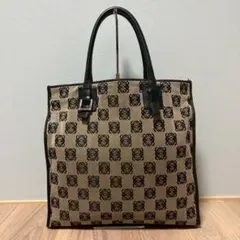 LOEWE Anagram Canvas Leather Tote Bag