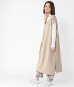 スタディオクリップ12ゲージリラックスニットベストワンピース