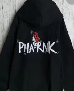 PHARNK 黒 フード付きパーカー