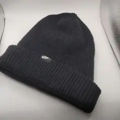 ◆2577 NIKE　ロゴ　ニットキャップ　ブラック