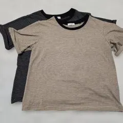 半袖　ボーダーTシャツ　2枚セット　ストライプ　フリーサイズのサムネイル