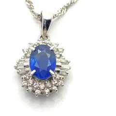 極美品 プラチナ上質サファイヤS1.07ct 4.9g ネックレス 鑑別書付 