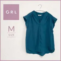 春夏向け✨️GRL グレイル フレンチスリーブブラウス フリル グリーン M 上品
