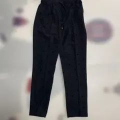 ccca フロッキードット　ストレッチテーパードパンツ