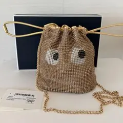 新品 アニヤハインドマーチ Eyes クリスタル ドローストリング ポーチ