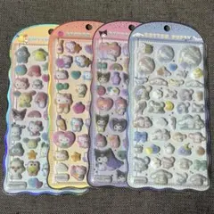 サンリオ コットンパフィーシール 4点セット/サンリオキャラクターズ メロクロ等