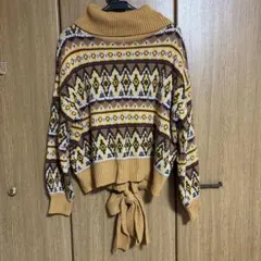 novem オルテガ柄 ニット セーター 長袖