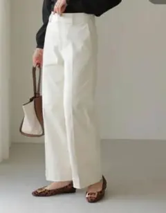 アメリカンホリック　ストレッチコールテン　センタープレスパンツ　ワイドパンツ