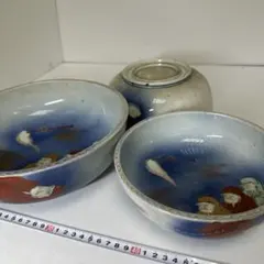 時代 青九谷 三ツ鉢 幅約20cm 東お8-0831① - メルカリ