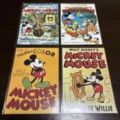ディズニー　ポストカード　4枚セット　ミッキーマウス