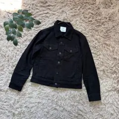 6487✾アメリカンアパレル✾Gジャン【XXS】黒/デニムジャケット/羽織