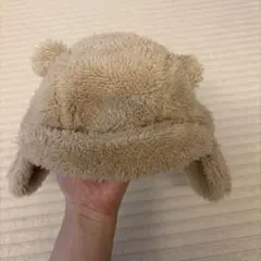 POLO ベビー帽子 ボア クマ耳 ベージュ