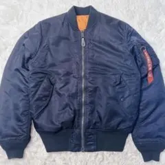 アルファ フライトジャケットma-1 ネイビー リバーシブル 短丈 中綿MA-1
