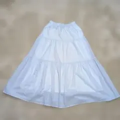 美品　Sサイズ　ストライプ柄 ティアードロングスカート ウエストゴム