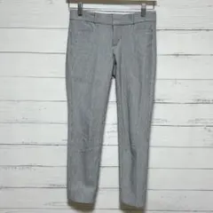 美脚バナナリパブリック スローン ストレッチパンツ 0 グレーストライプ