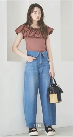 31 Sons de mode カーブデニムパンツ （ブルー）