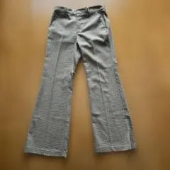 GU チェック柄 フレアパンツ Mサイズ