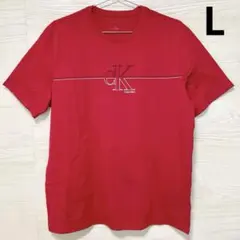 カルバンクラインジーンズ Ｔシャツ L カットソー 半袖 プリント 赤 レッド