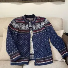 ノルディック柄ウール混紡カーディガン