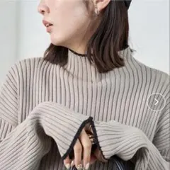 FREAK'S STORE 配色ライン リブ ニット ハイネック プルオーバー