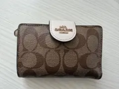 COACH 二つ折り財布 ブラウン