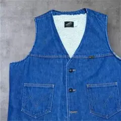 70sUSA製ヴィンテージMAVERICデニムボアベストL Sanforized