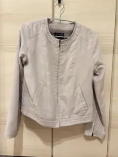 N. ピンクベージュ ジップアップジャケット S