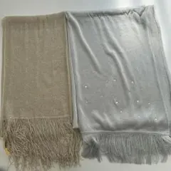 Ginger Miniストール フリンジ付き　ゴールド　シルバー