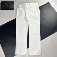 【美品✨】ランバンコレクション ホワイトデニム テーパード ストレート L