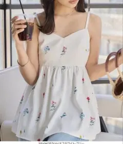 神戸レタス　ハートネックフラワープリントキャミトップス