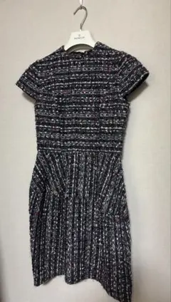 【極美品】ヨーコチャン ドット ツイード バルーンワンピース 近年モデル 黒 YOKO CHAN ワンピース 36サイズ YOKO CHAN(ヨーコ チャン) ワンピース