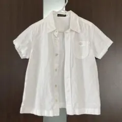 BeBe 半袖シャツ 120 白　麻　リネン
