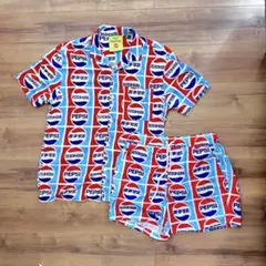 FOREVER21 ペプシ　限定コラボ 水陸両用 セットアップ 総柄シャツ Sのサムネイル