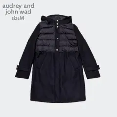 オードリーアンドジョンワッド フード付切替ウールコート 金ボタン ダウン
