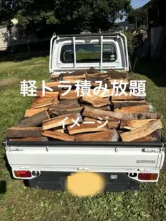 アベマキ未乾燥薪軽トラ約1車分 南相木村の薪『広葉樹ミックス（クリ、アカシア、ケヤキ等）』（1立米