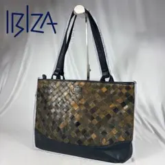✨️IBIZA ✨️ハンドバッグ ダークグリーン×ライトブラウン 軽量 