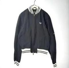 フレッドペリー　ナイロン　フライトジャケット　刺繍ロゴ　イタリア製　ユーロ古着
