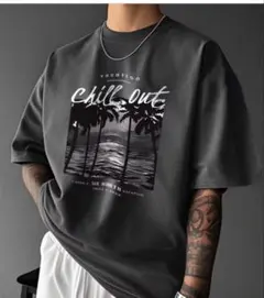 Chill Out プリント Tシャツ グレー