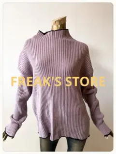 ☘️T21638☘️FREAK'S STORE リブ編みハイネックセーター F