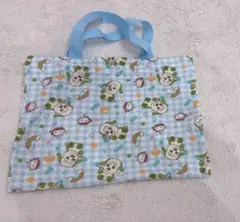 わんわん　手提げ袋 水色　いないいないばあ　ぽぅぽ