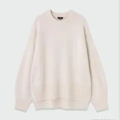 PLST エクストラファインメリノミドルゲージニット ホワイトS