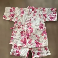 花柄 甚平 サイズ120 綿100%