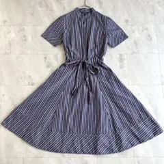 美品✨ブルックスブラザーズ シャツワンピース ストライプ フレア Aライン M