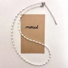 ＊ルーサイトパール　長め　最長50センチ　ビーズネックレス　ハンドメイド