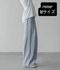 loose stylish double tuck wide denim PTのサムネイル