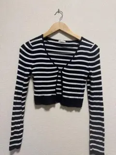 GU UVカット クロップド長袖カーディガン ネイビーL