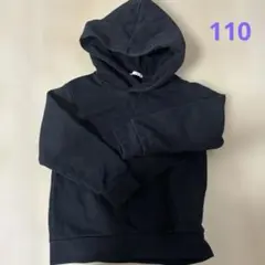 GU パーカー　フード付き　黒　110 裏起毛